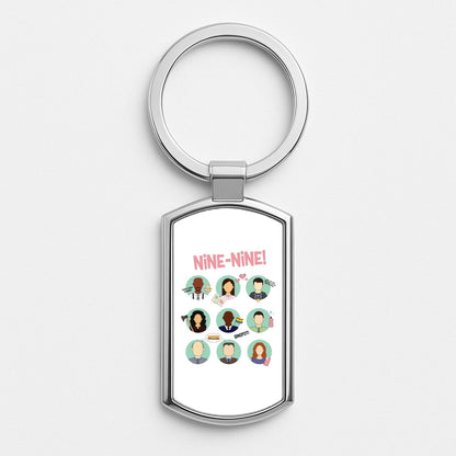 Nine Nine Characters - B99 Silver Keyring