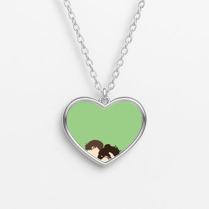 Marianne Resting On Connell Heart Necklace
