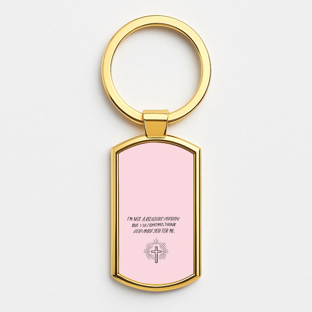 I'm Not A Religious Person Gold Keyring