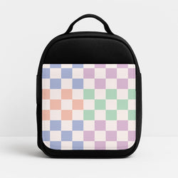 Pastel Retro Blocks Lunchbox - Black