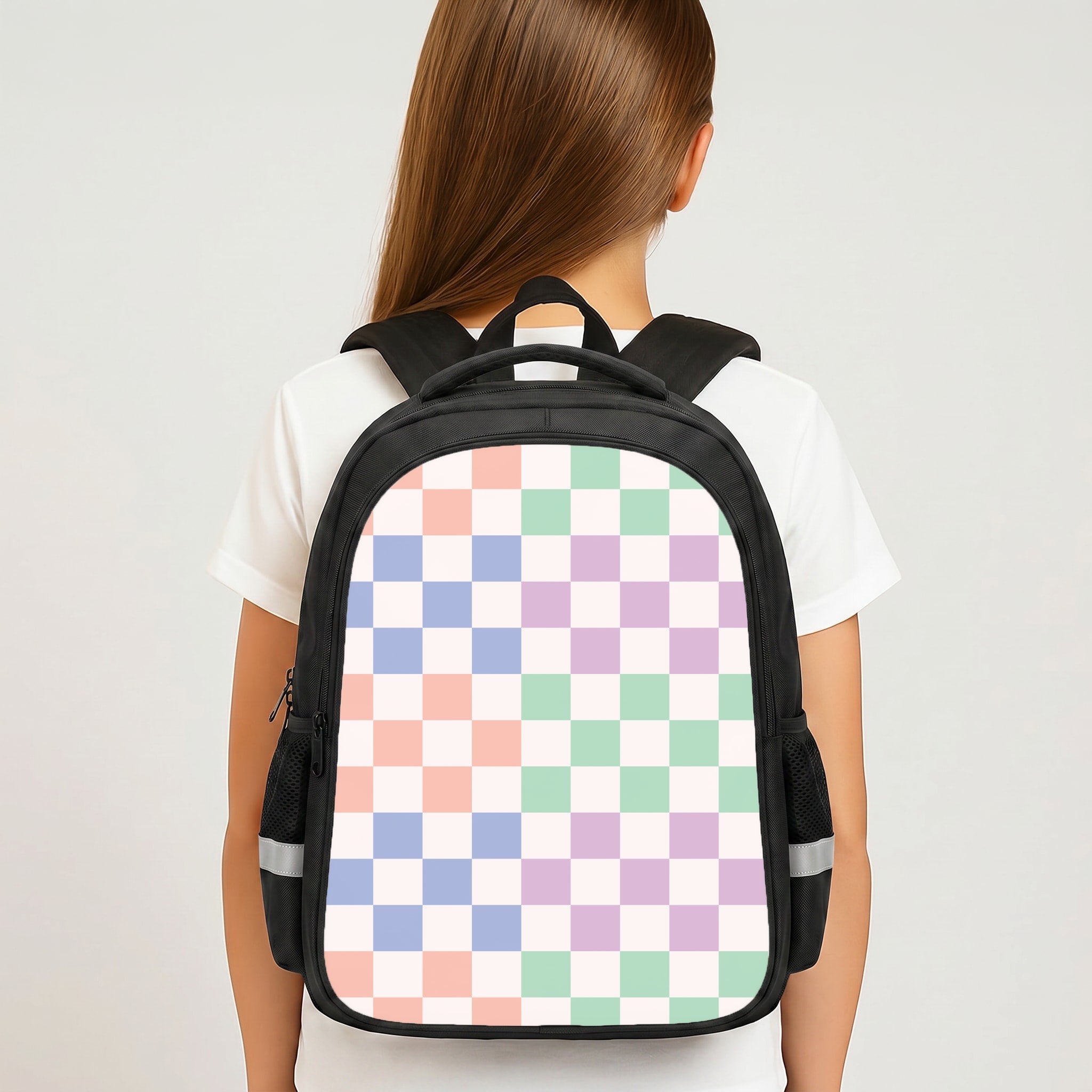 Pastel Retro Blocks Backpack - Book Bag