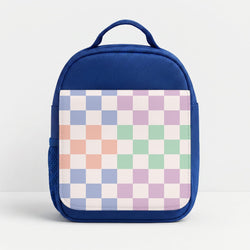 Pastel Retro Blocks Lunchbox - Blue