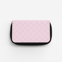 Pink Criss-Cross Pencil Case