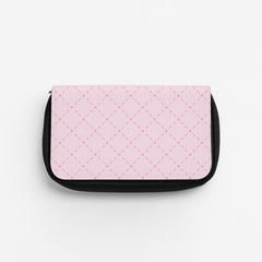 Pink Criss-Cross Pencil Case