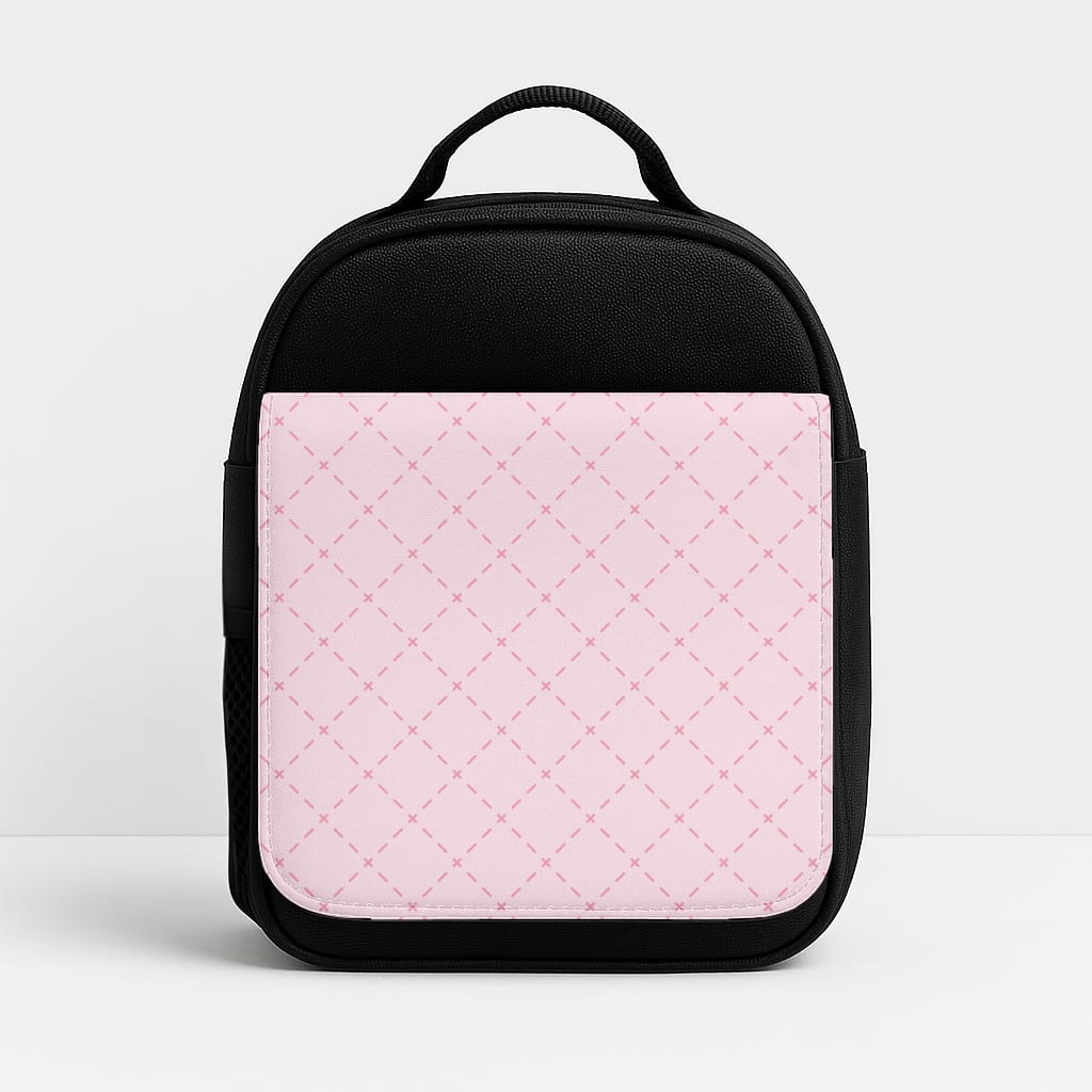 Pink Criss-Cross Lunchbox - Black