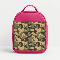 Green Geo Camo Lunchbox - Pink