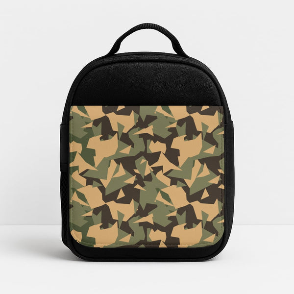 Green Geo Camo Lunchbox - Black