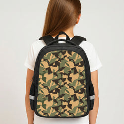 Green Geo Camo Backpack - Book Bag