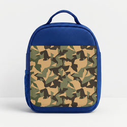 Green Geo Camo Lunchbox - Blue
