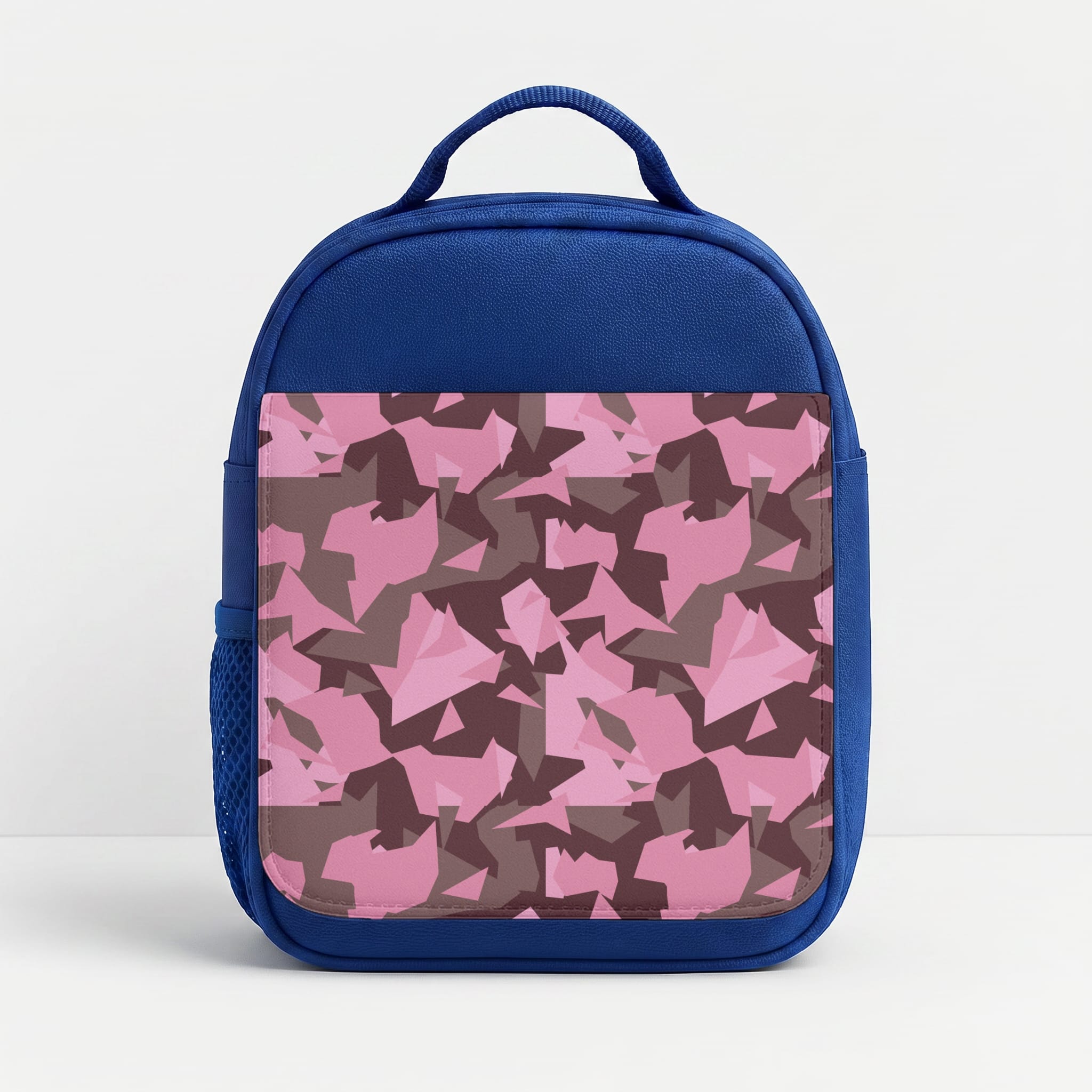 Pink Geo Camo Lunchbox - Blue