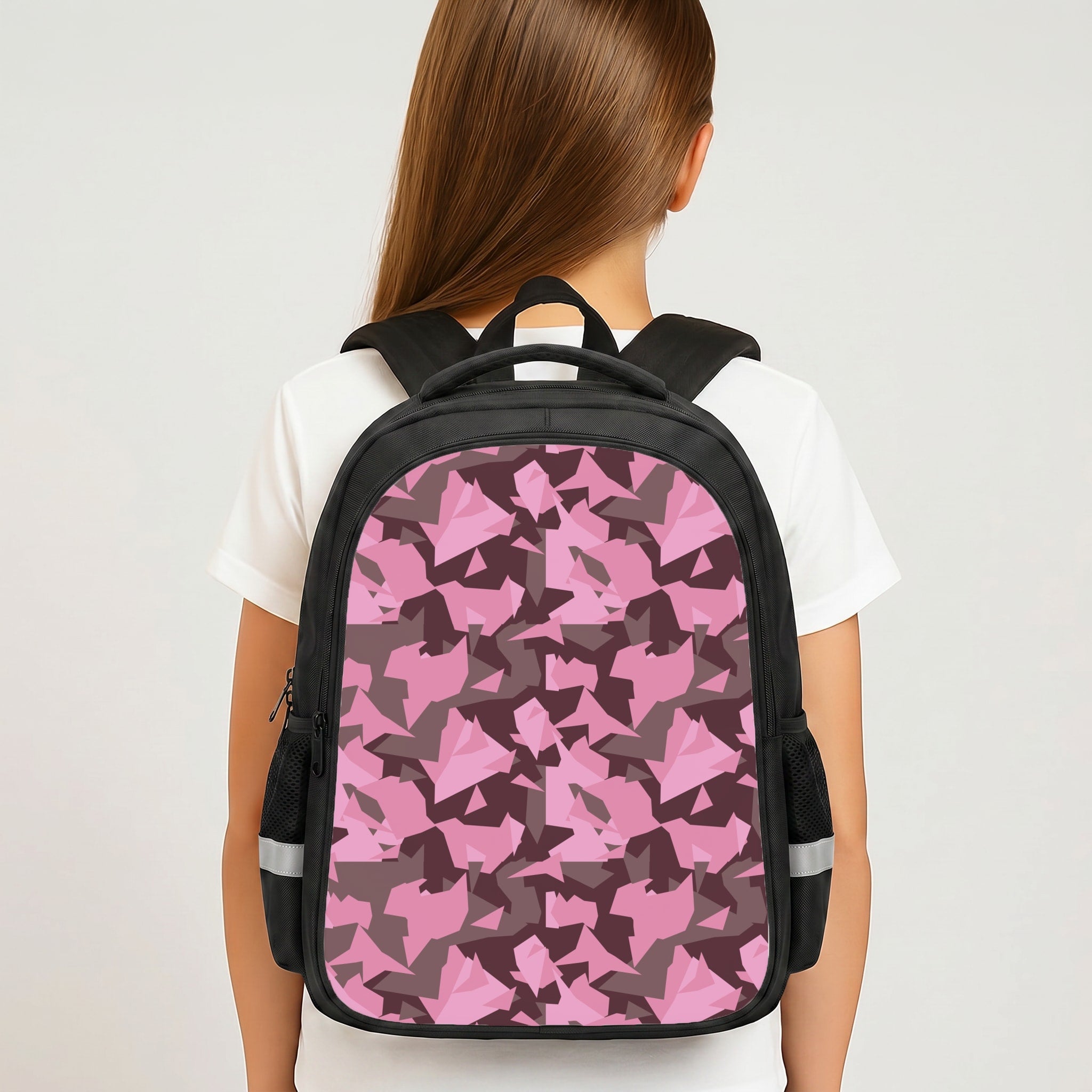 Pink Geo Camo Backpack - Book Bag