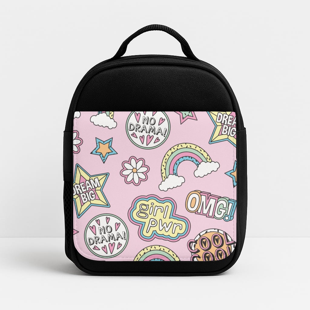 Pastel Stickers Lunchbox - Black