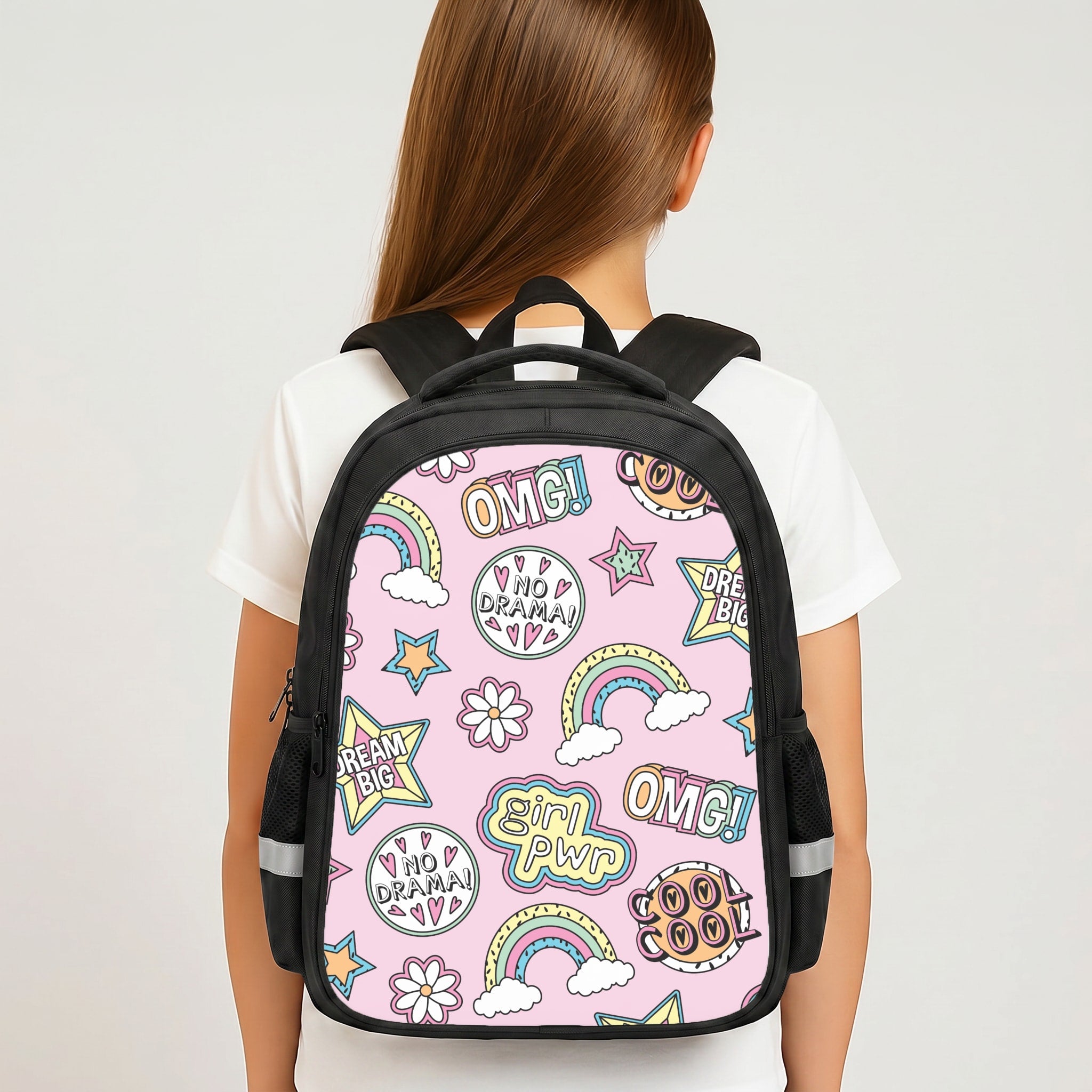 Pastel Stickers Backpack - Book Bag