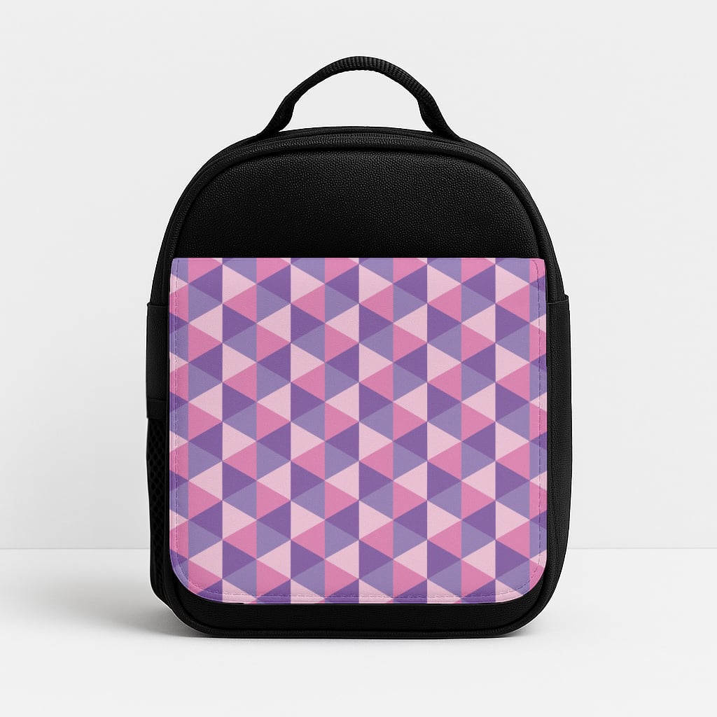 Pink And Purple Prisms Lunchbox - Black
