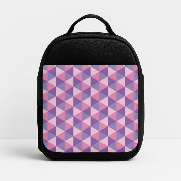 Pink And Purple Prisms Lunchbox - Black