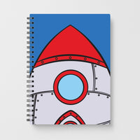 Cartoon Rocket Ship Notebook