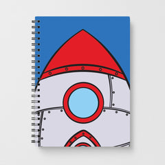 Cartoon Rocket Ship Notebook