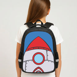 Cartoon Rocket Ship Backpack - Book Bag