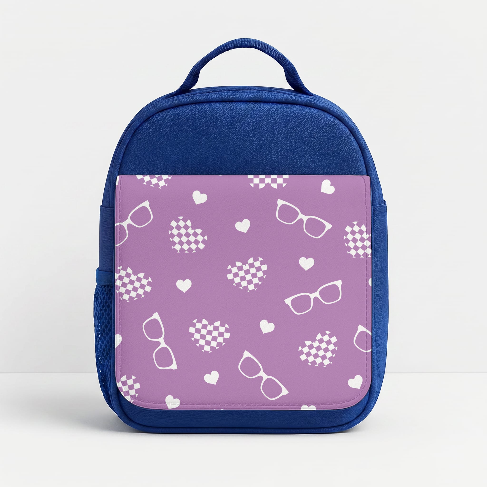 Retro Hearts n' Glasses Lunchbox - Blue