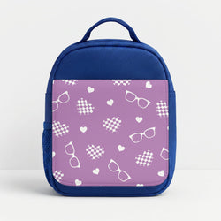 Retro Hearts n' Glasses Lunchbox - Blue
