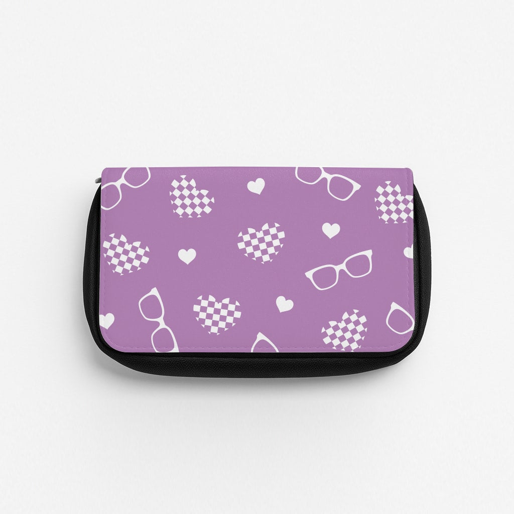 Retro Hearts n' Glasses Pencil Case
