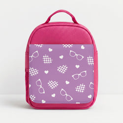 Retro Hearts n' Glasses Lunchbox - Pink