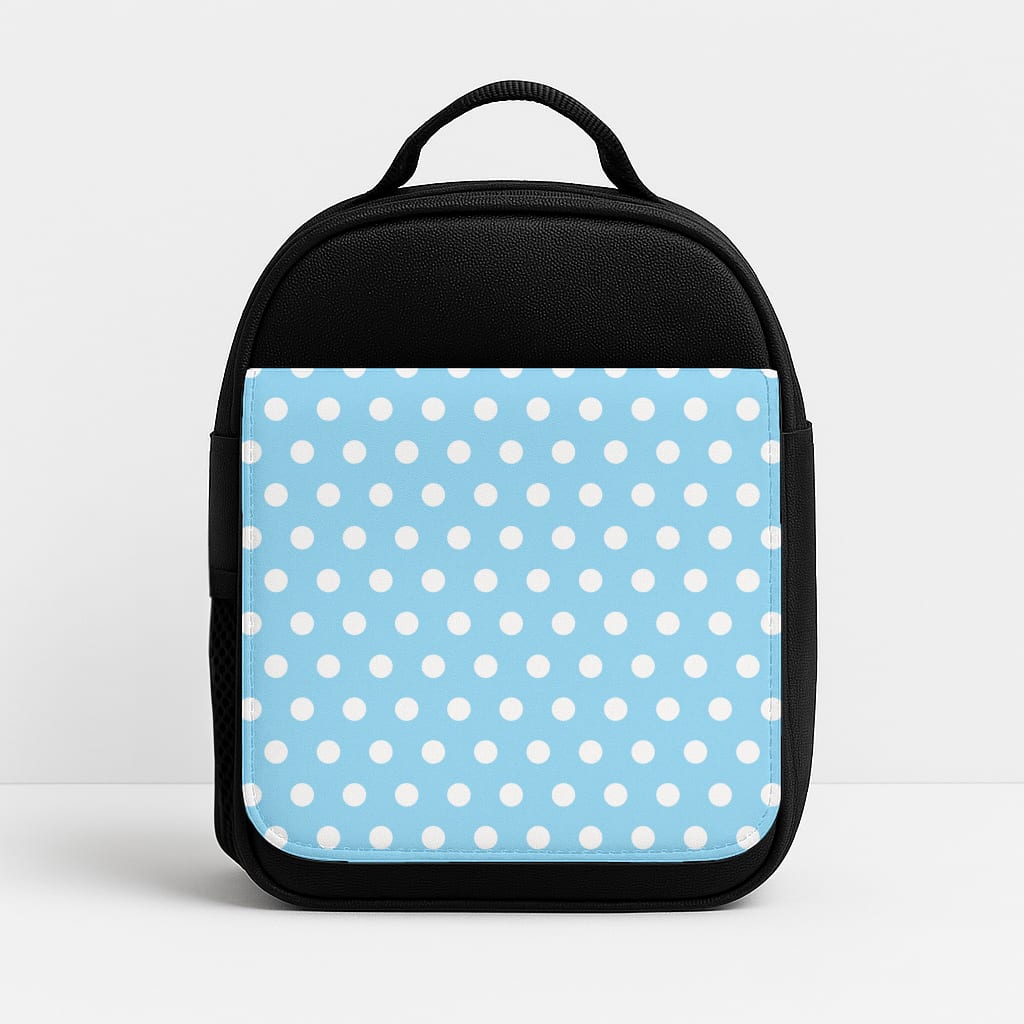 Blue Pin Dots Lunchbox - Black