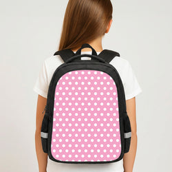 Pink Pin Dots Backpack - Book Bag