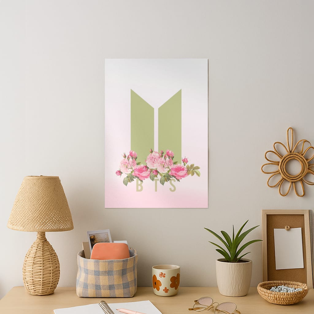 Pink Ombre K-Pop Band Logo Art Print
