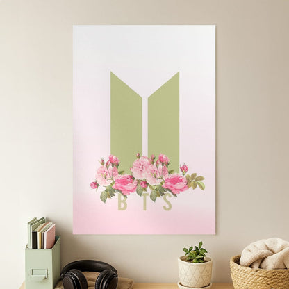 Pink Ombre K-Pop Band Logo Poster