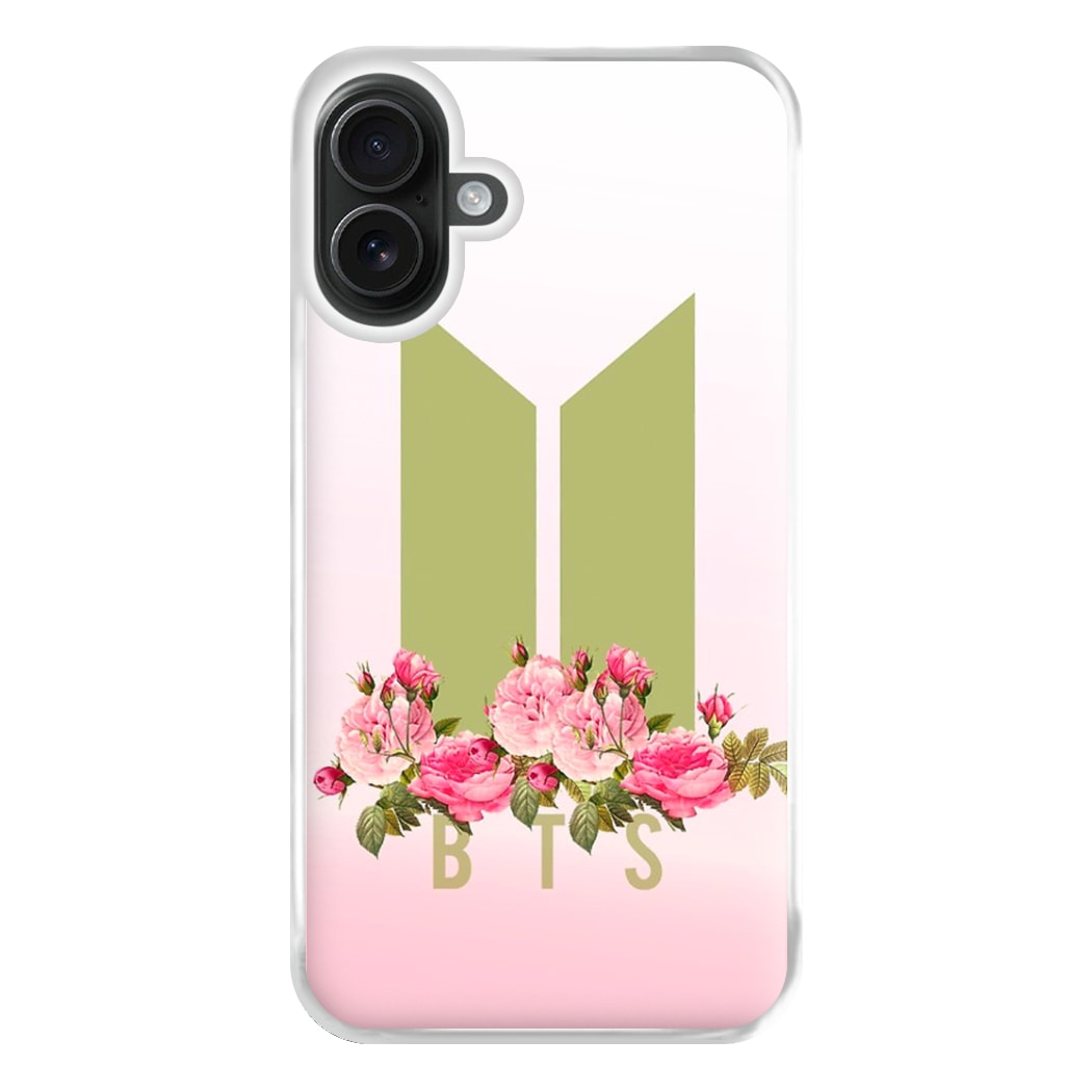 Pink Ombre K-Pop Band Logo Phone Case for iPhone 16 Plus