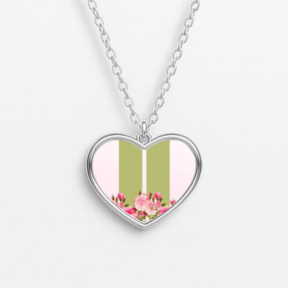 Pink Ombre K-Pop Band Logo Heart Necklace
