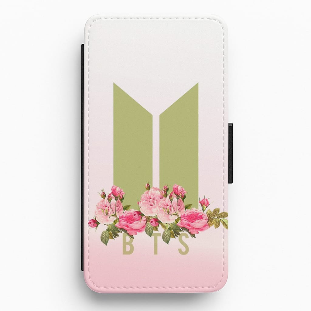 Pink Ombre K-Pop Band Logo Flip Wallet Phone Case