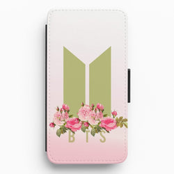 Pink Ombre K-Pop Band Logo Flip Wallet Phone Case