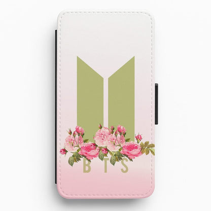 Pink Ombre K-Pop Band Logo Flip Wallet Phone Case
