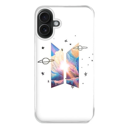 Space K-Pop Band Logo Phone Case for iPhone 16 Plus