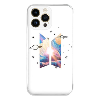 Space K-Pop Band Logo Phone Case for iPhone 14 Pro Max