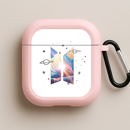 Space K-Pop Band Logo Pink AirPods Case