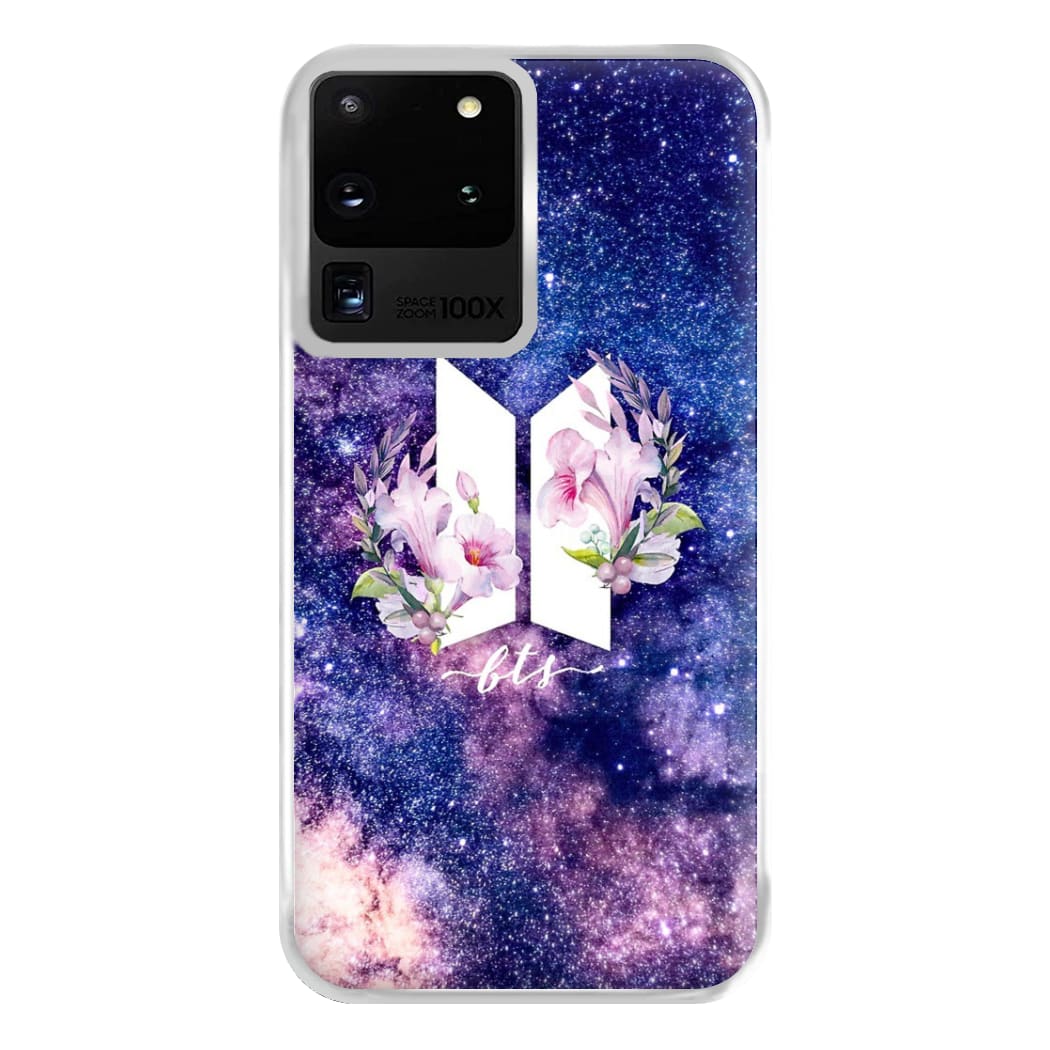 Galaxy Floral K-Pop Band Logo Phone Case for Galaxy S20 Ultra