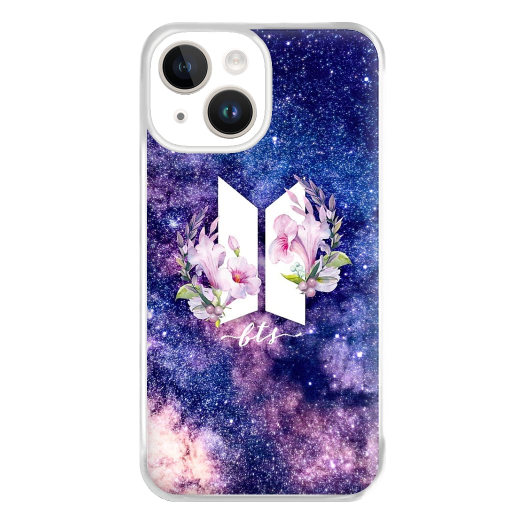 Galaxy Floral K-Pop Band Logo Phone Case for iPhone 14