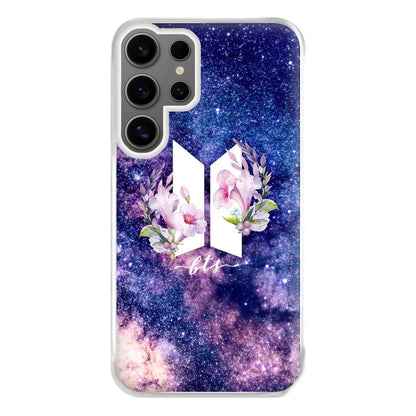 Galaxy Floral K-Pop Band Logo Phone Case for Galaxy S24 Ultra