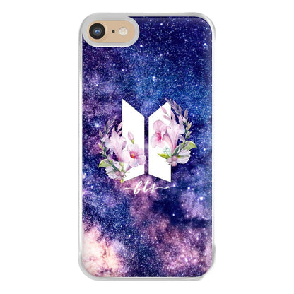 Galaxy Floral K-Pop Band Logo Phone Case for iPhone 6 / 7 / 8 / SE