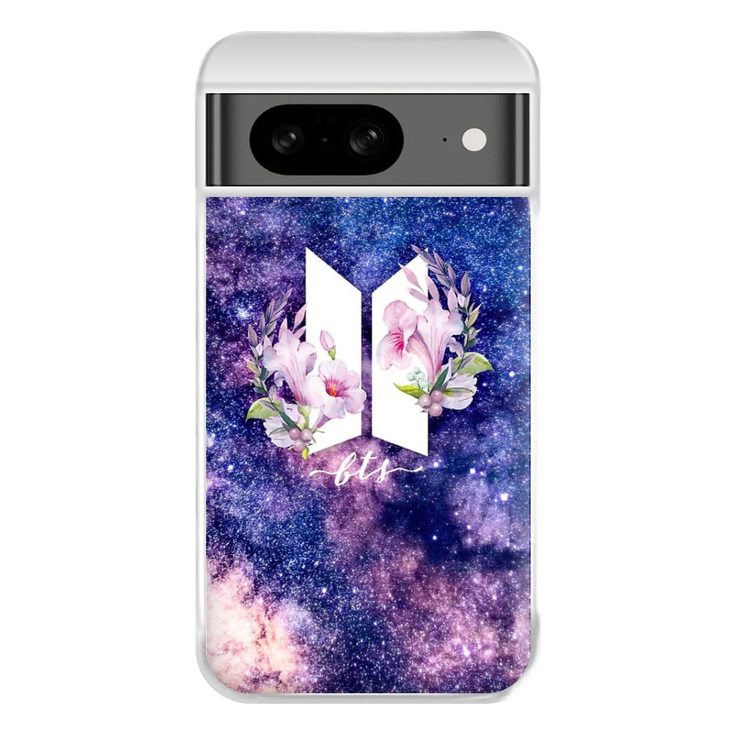 Galaxy Floral K-Pop Band Logo Phone Case for Google Pixel 8