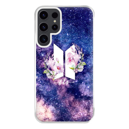 Galaxy Floral K-Pop Band Logo Phone Case for Galaxy S23 Ultra