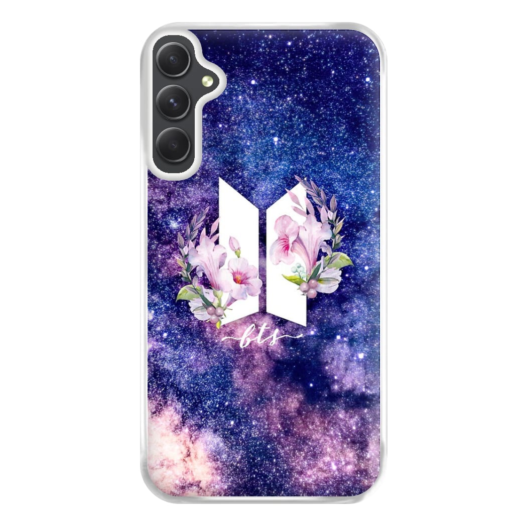 Galaxy Floral K-Pop Band Logo Phone Case for Galaxy A34