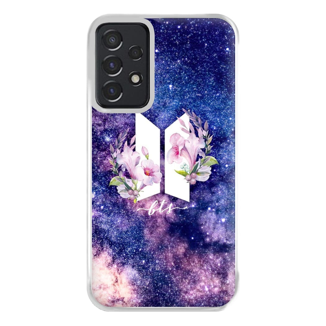 Galaxy Floral K-Pop Band Logo Phone Case for Galaxy A52 / A52s