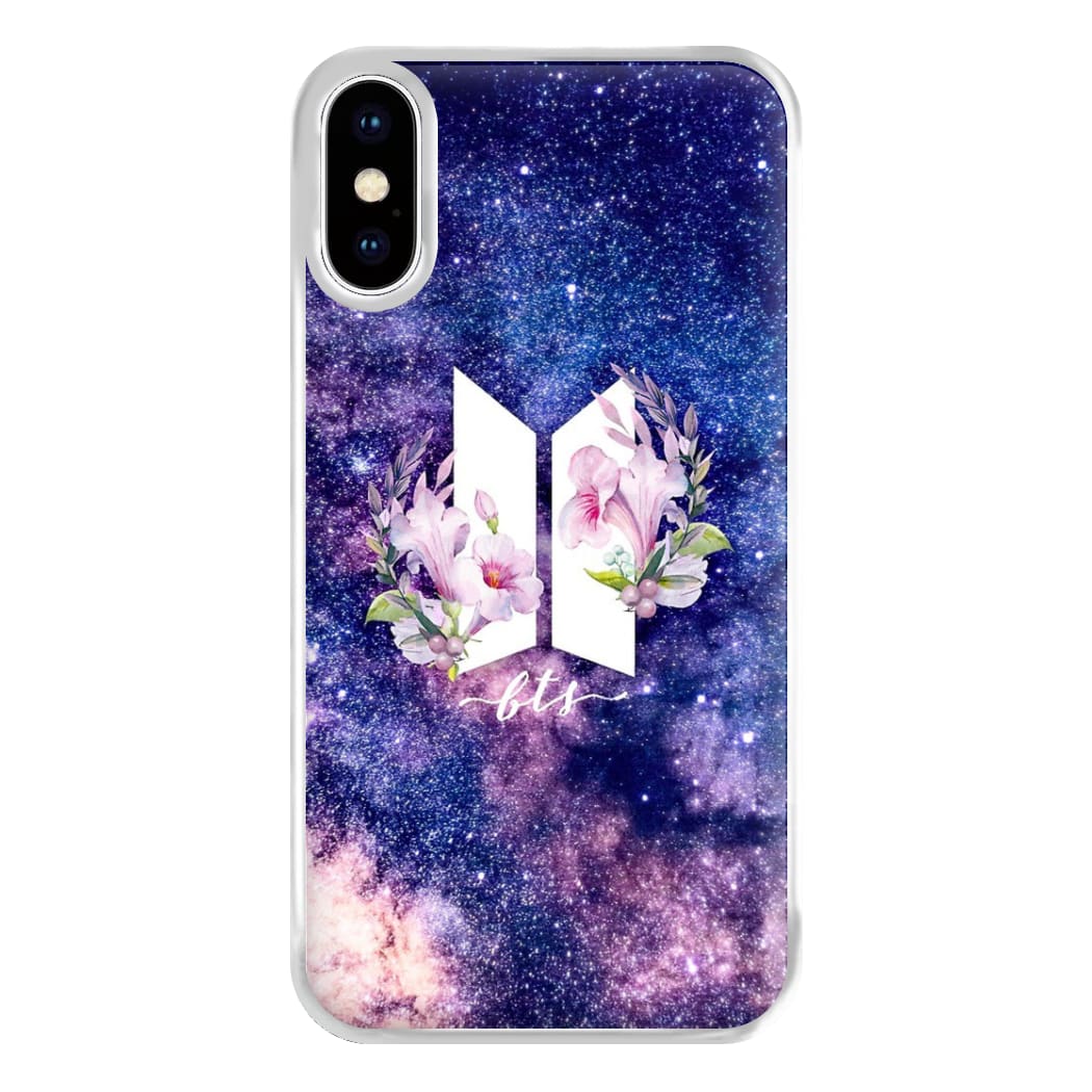 Galaxy Floral K-Pop Band Logo Phone Case for iPhone XS Max