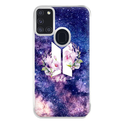 Galaxy Floral K-Pop Band Logo Phone Case for Galaxy A21s