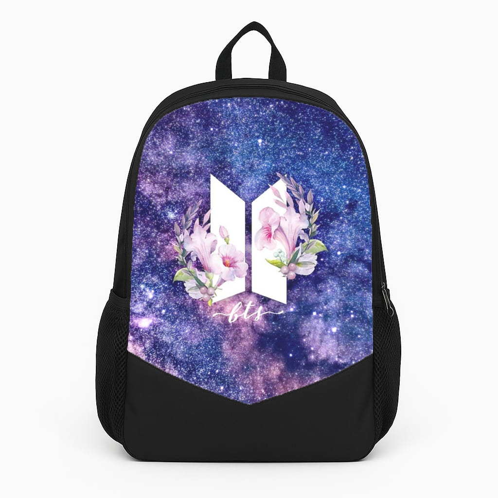 Galaxy Floral K-Pop Band Logo Backpack