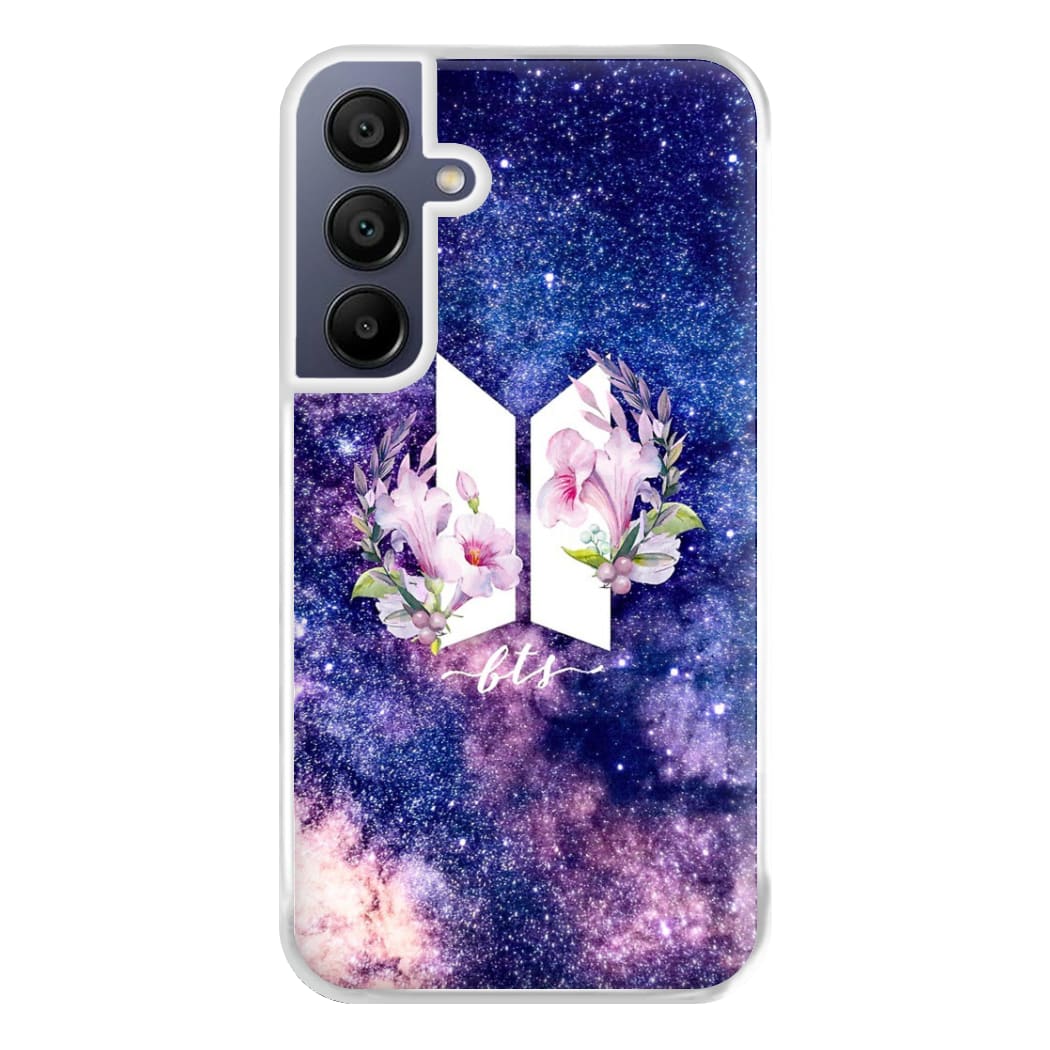 Galaxy Floral K-Pop Band Logo Phone Case for Galaxy A16